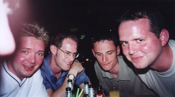 Left to right. Matt, Barton, Leigh and Wilsy. With lewys nose ??? ruining the photo !!!